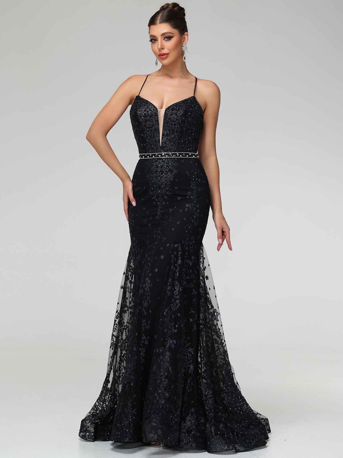 Cherelle Embellished Sequin Mesh Maxi Dress