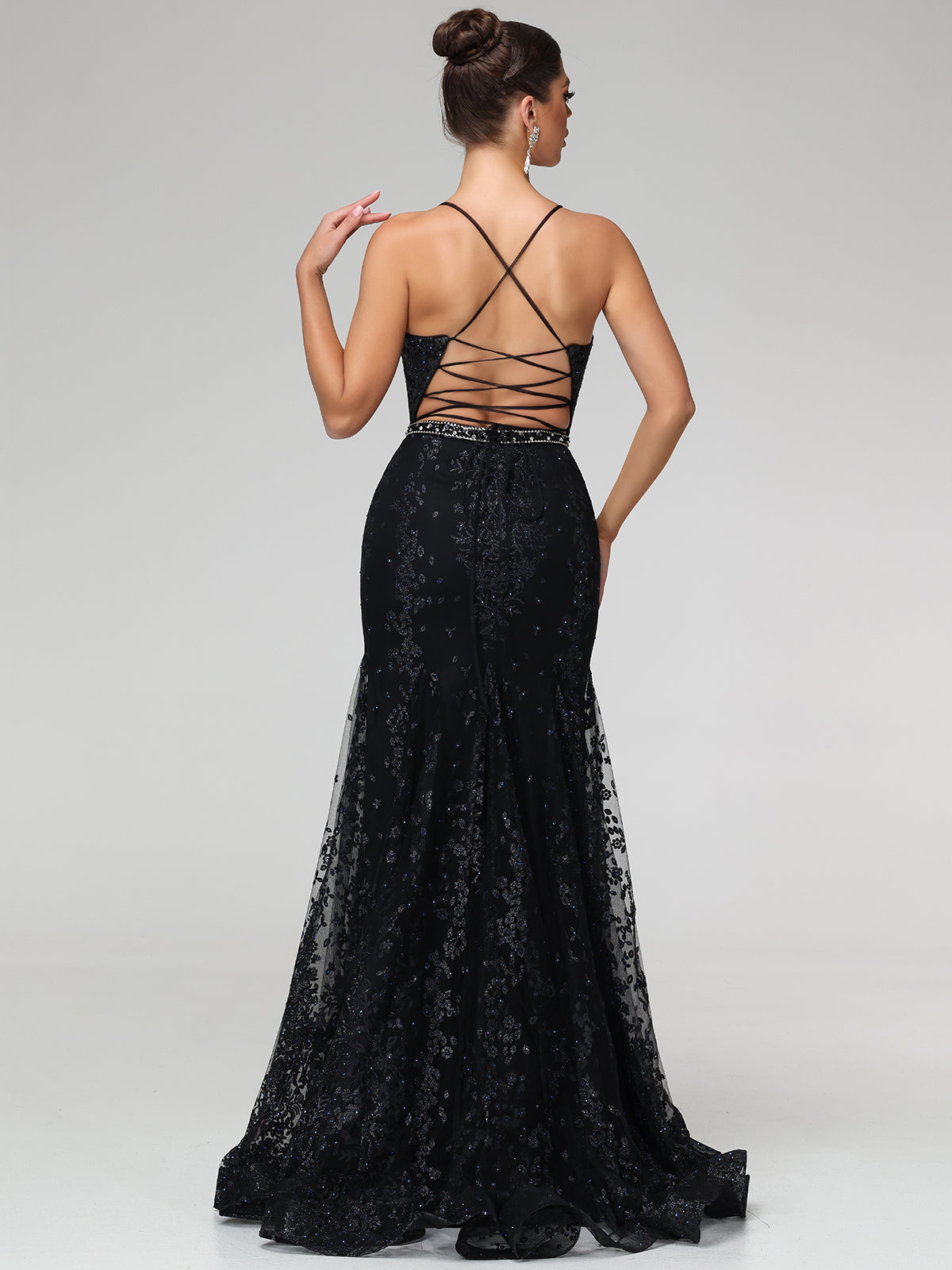 Cherelle Embellished Sequin Mesh Maxi Dress