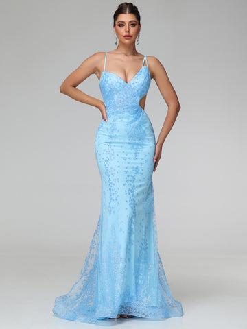 Celandine Cut-Out Embellished Sequin Mesh Maxi Dress