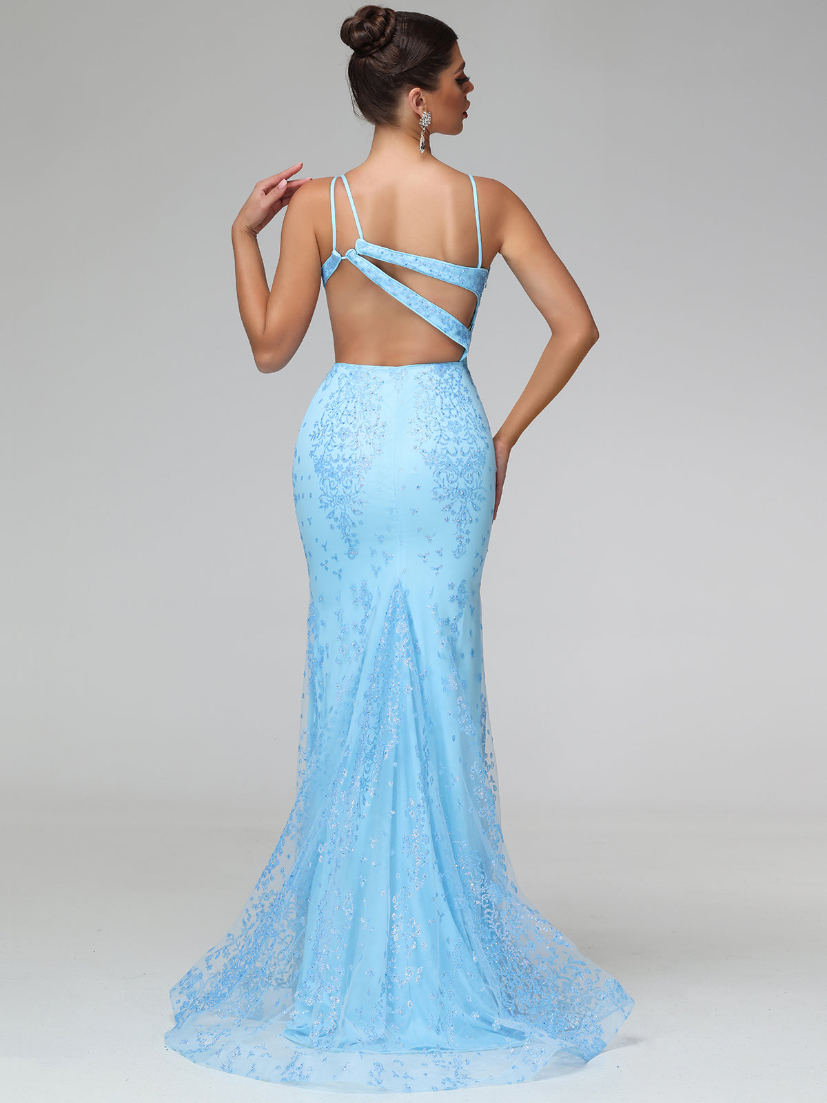 Celandine Cut-Out Embellished Sequin Mesh Maxi Dress