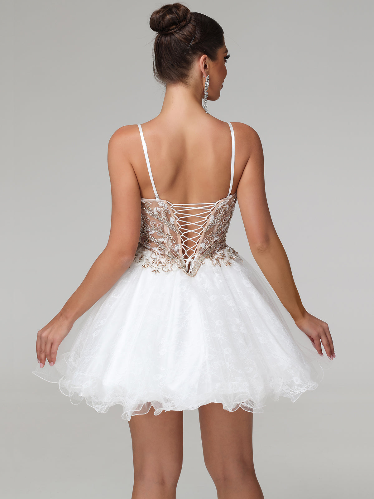 Briallen Embellished Mesh Mini Dress