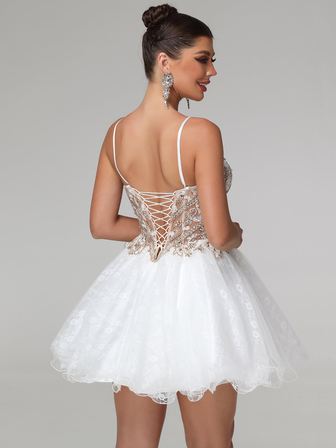 Briallen Embellished Mesh Mini Dress