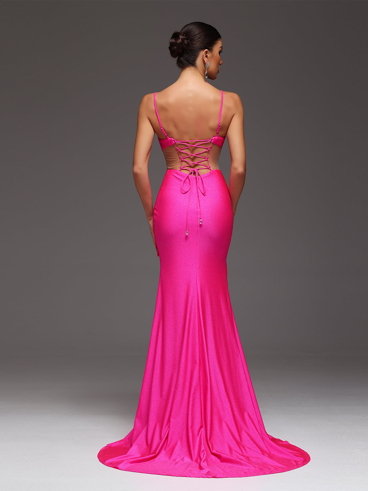 Raizel Beaded Sequin Bodycon High Slit Maxi Dress