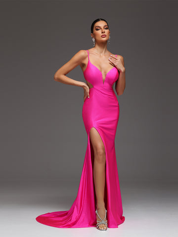 Raizel Beaded Sequin Bodycon High Slit Maxi Dress