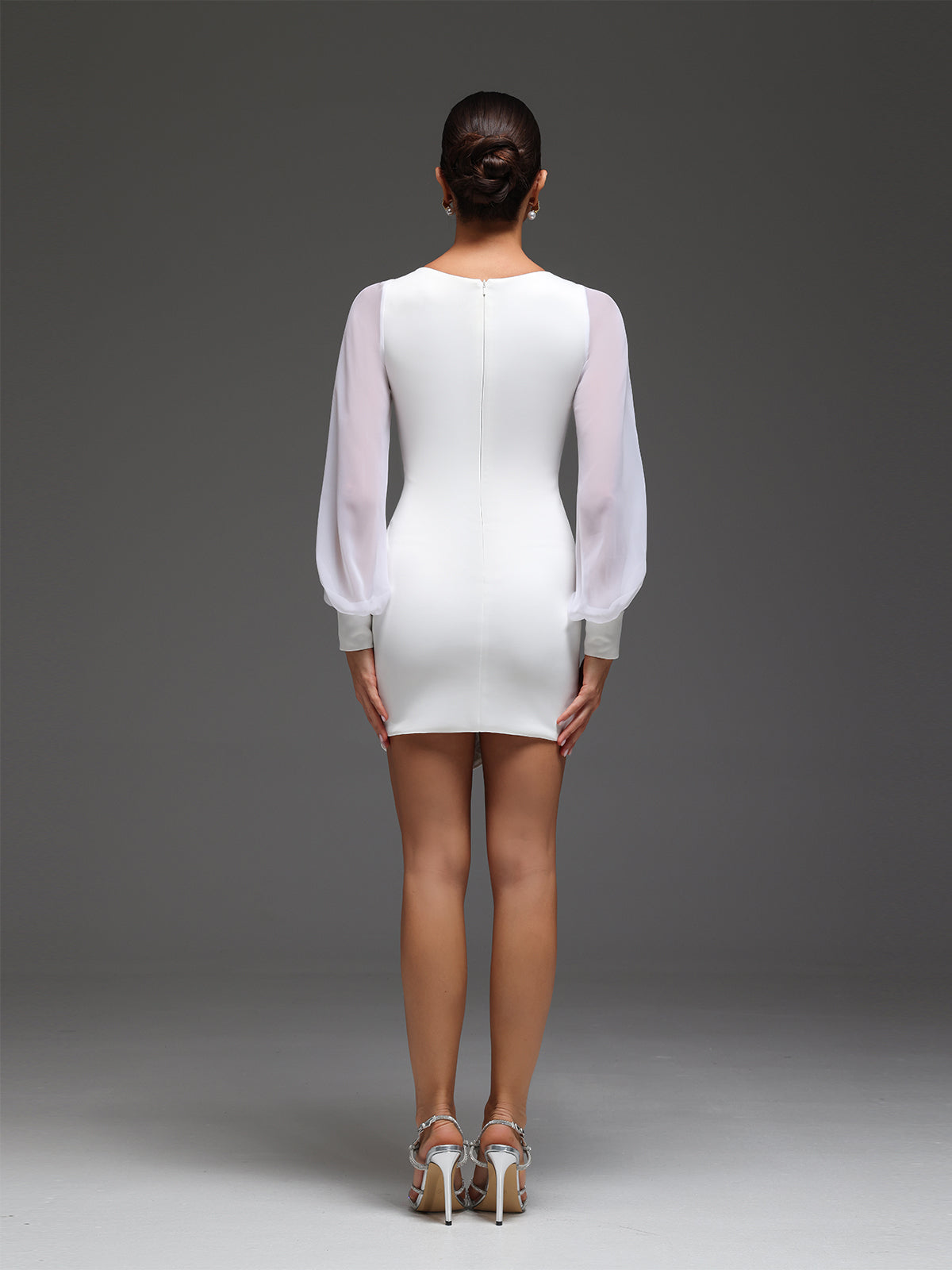 Maya Rhinestone Long Sleeve Mini Dress